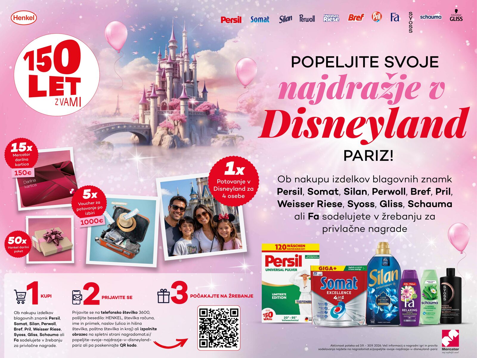 Popeljite svoje najdražje v Disneyland Pariz – nagradna igra v Mercatorju